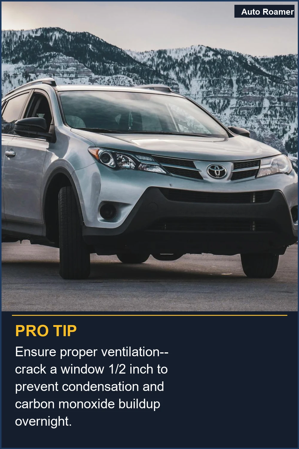 Ensure proper ventilation--crack a window 1/2 inch to prevent condensation and carbon monoxide buildup overnight.