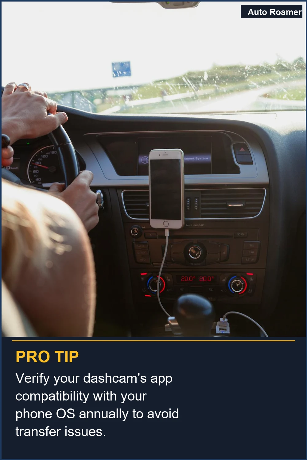 Verify your dashcam's app compatibility with your phone OS annually to avoid transfer issues.