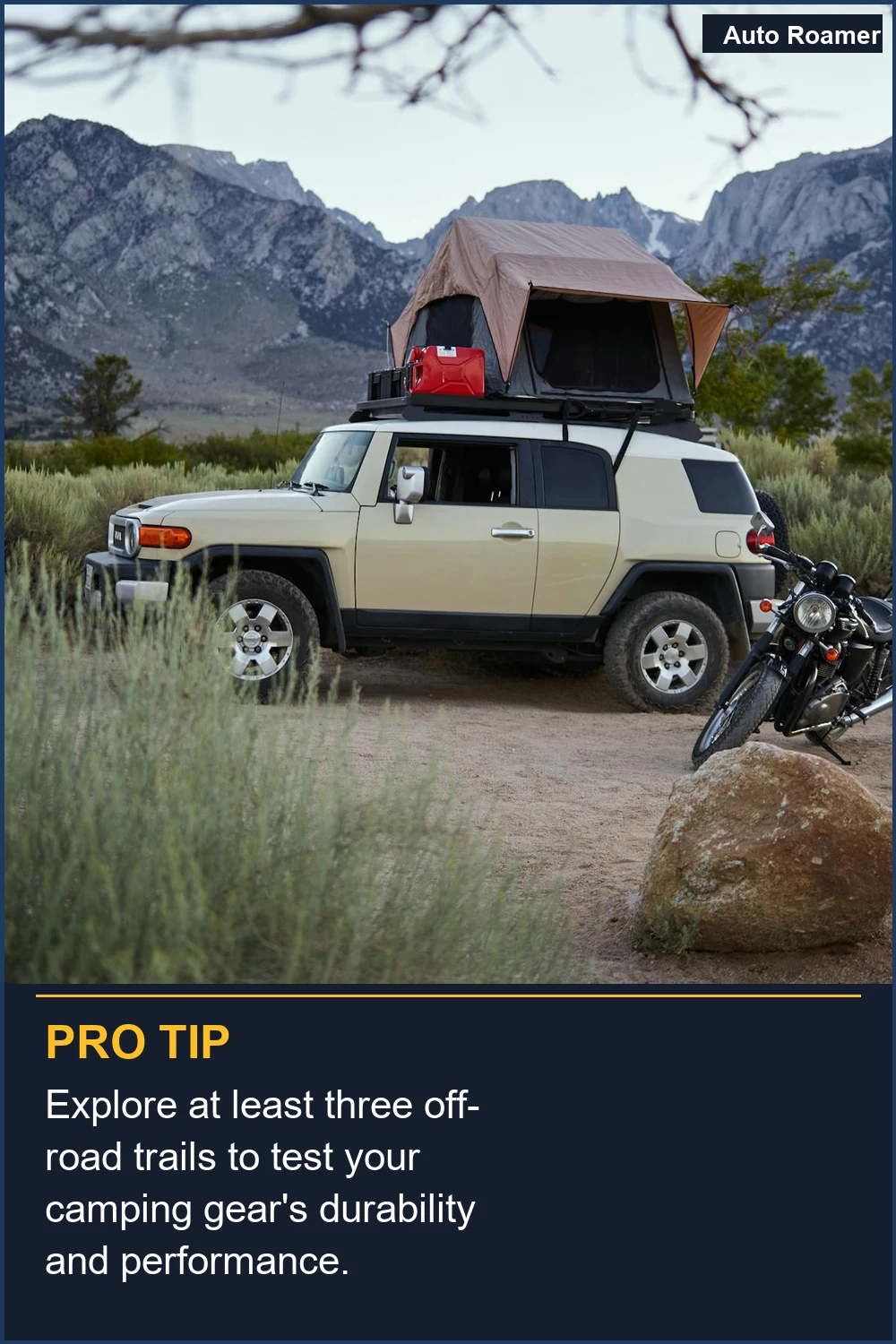 Explore at least three off-road trails to test your camping gear's durability and performance.