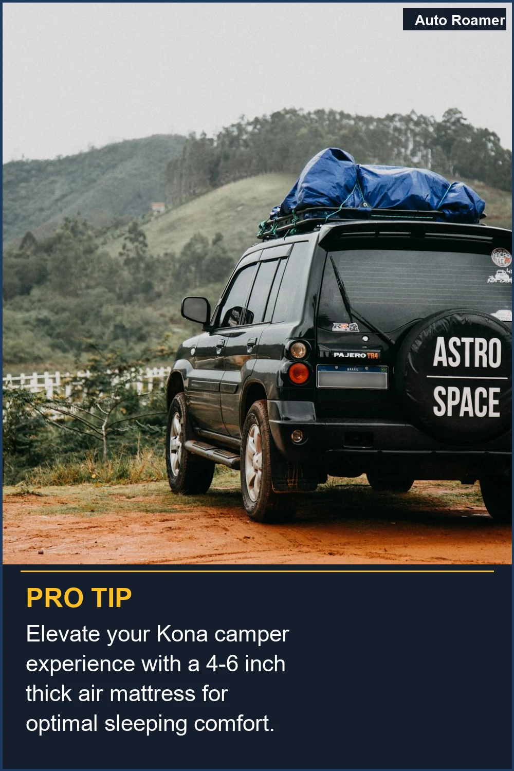 Elevate your Kona camper experience with a 4-6 inch thick air mattress for optimal sleeping comfort.