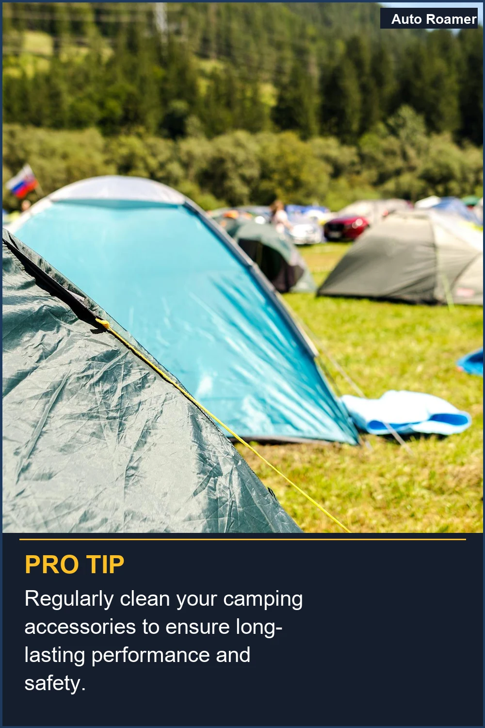 Regularly clean your camping accessories to ensure long-lasting performance and safety.