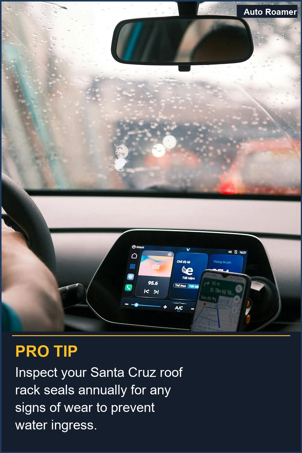 Inspect your Santa Cruz roof rack seals annually for any signs of wear to prevent water ingress.