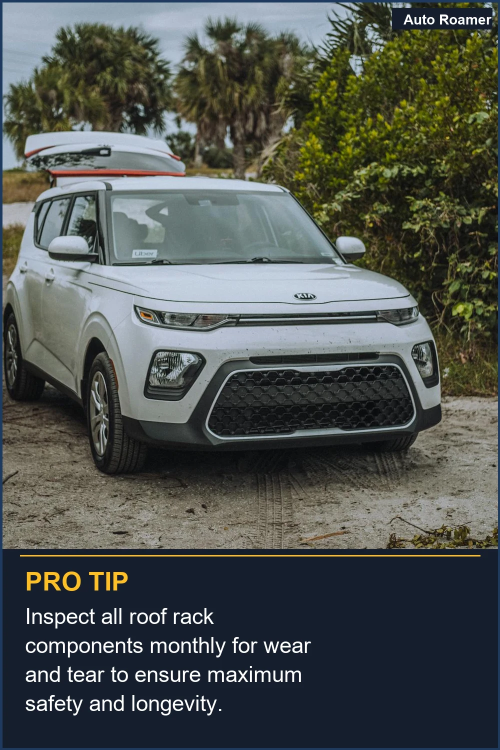Inspect all roof rack components monthly for wear and tear to ensure maximum safety and longevity.