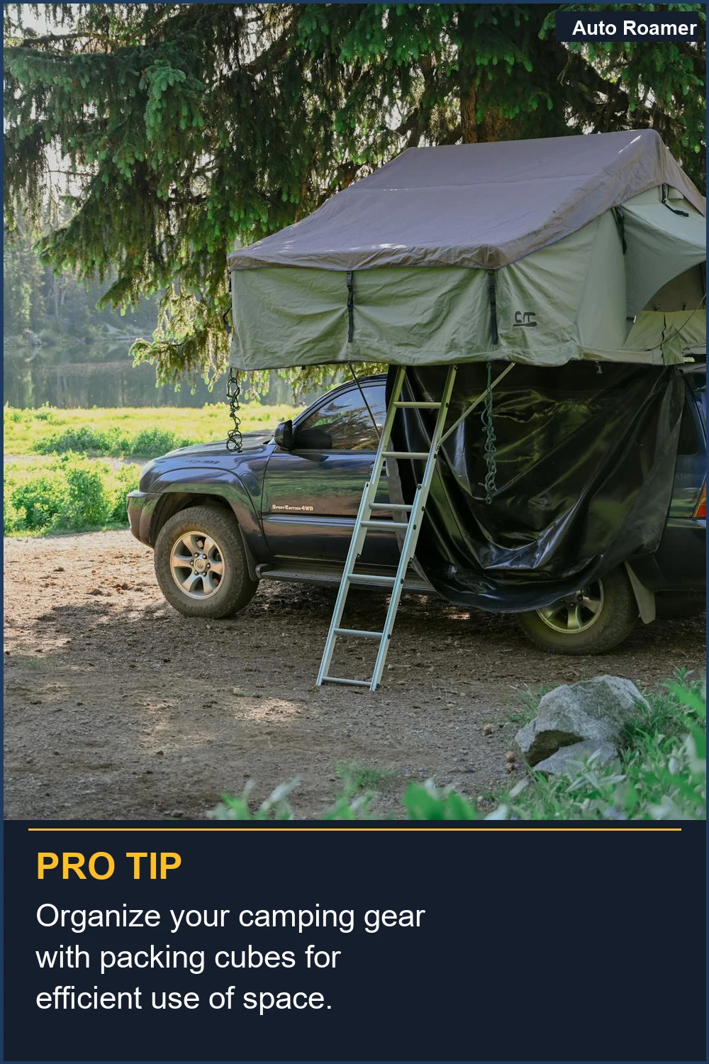 Organize your camping gear with packing cubes for efficient use of space.