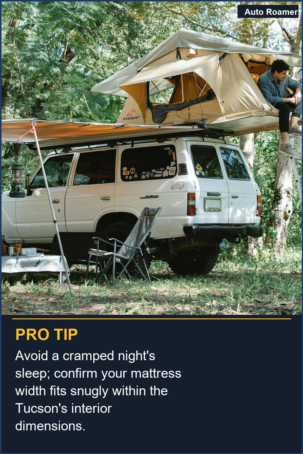 Avoid a cramped night's sleep; confirm your mattress width fits snugly within the Tucson's interior dimensions.