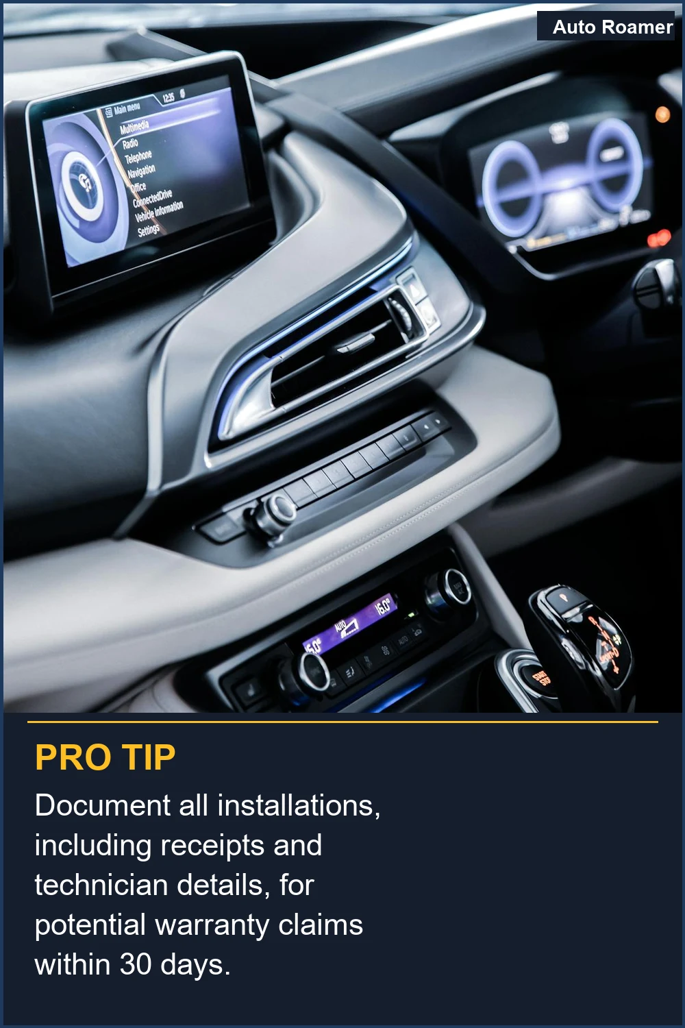 Document all installations, including receipts and technician details, for potential warranty claims within 30 days.