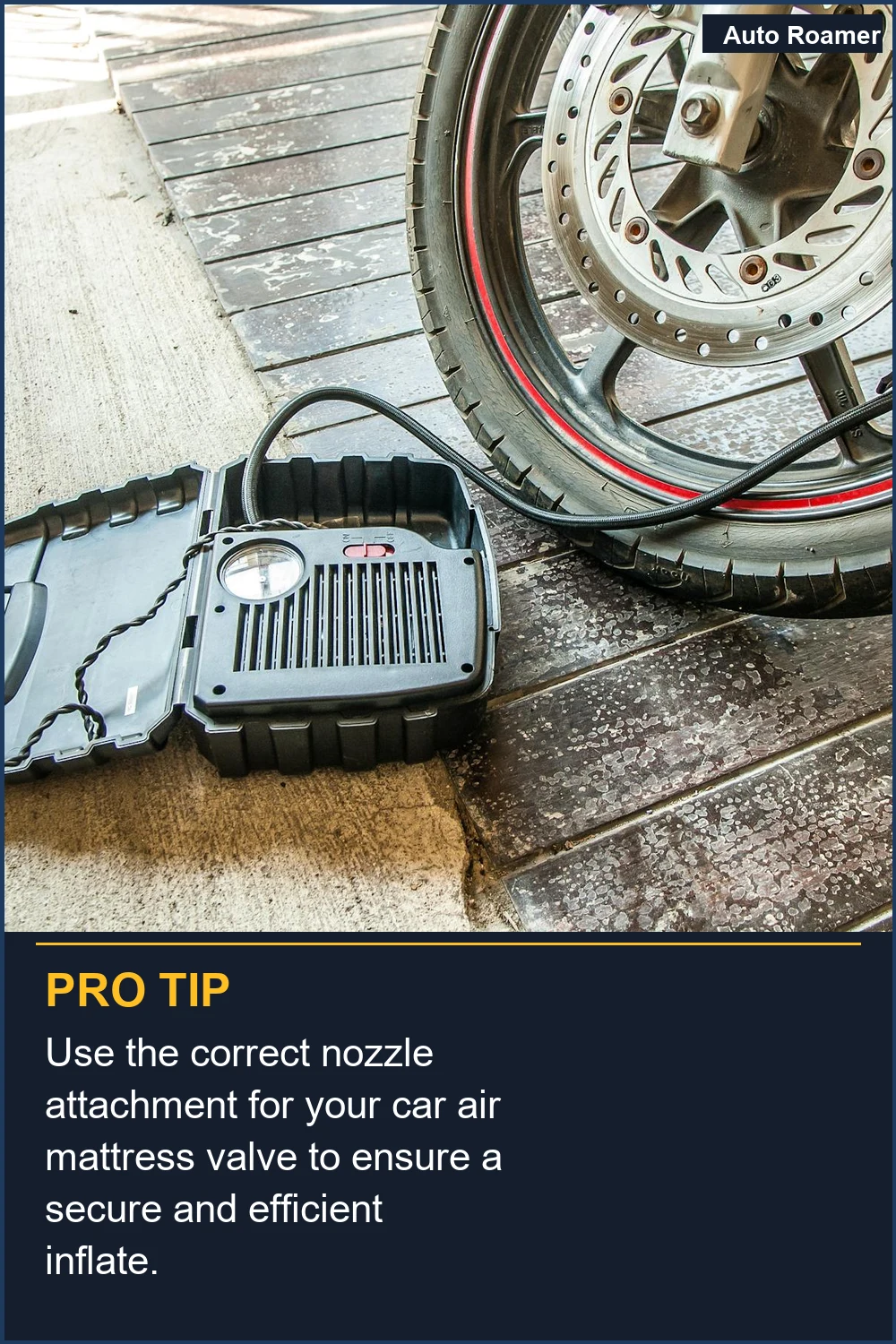 Use the correct nozzle attachment for your car air mattress valve to ensure a secure and efficient inflate.