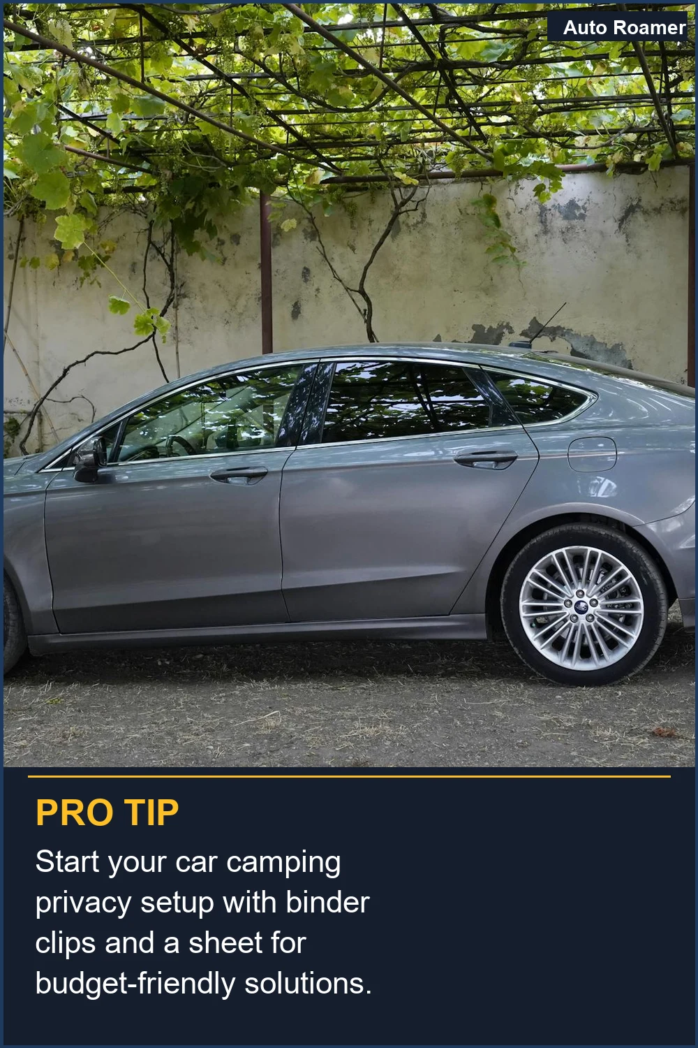Start your car camping privacy setup with binder clips and a sheet for budget-friendly solutions.
