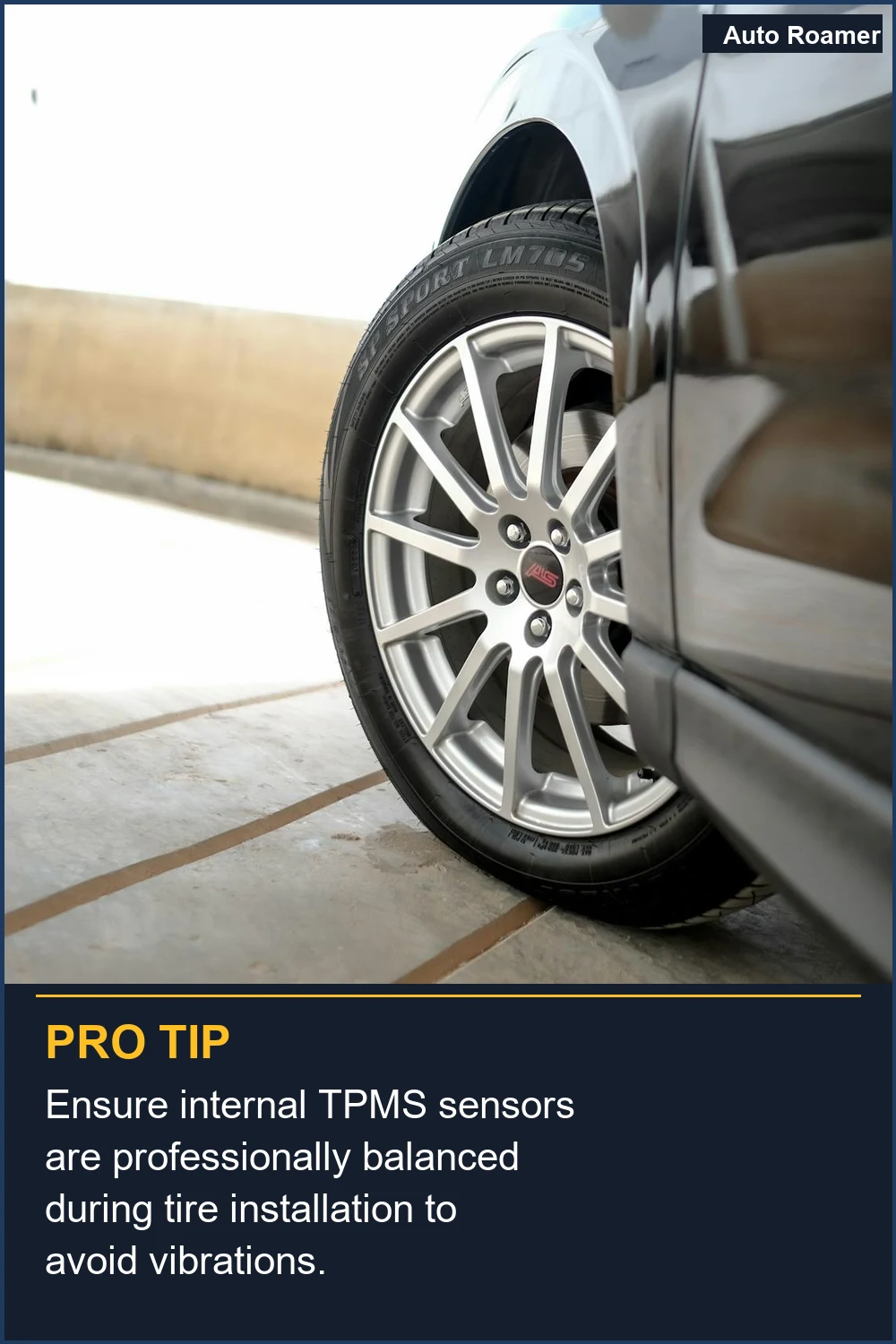 Asegúrese de que los sensores TPMS internos estén balanceados profesionalmente durante la instalación de los neumáticos para evitar vibraciones.