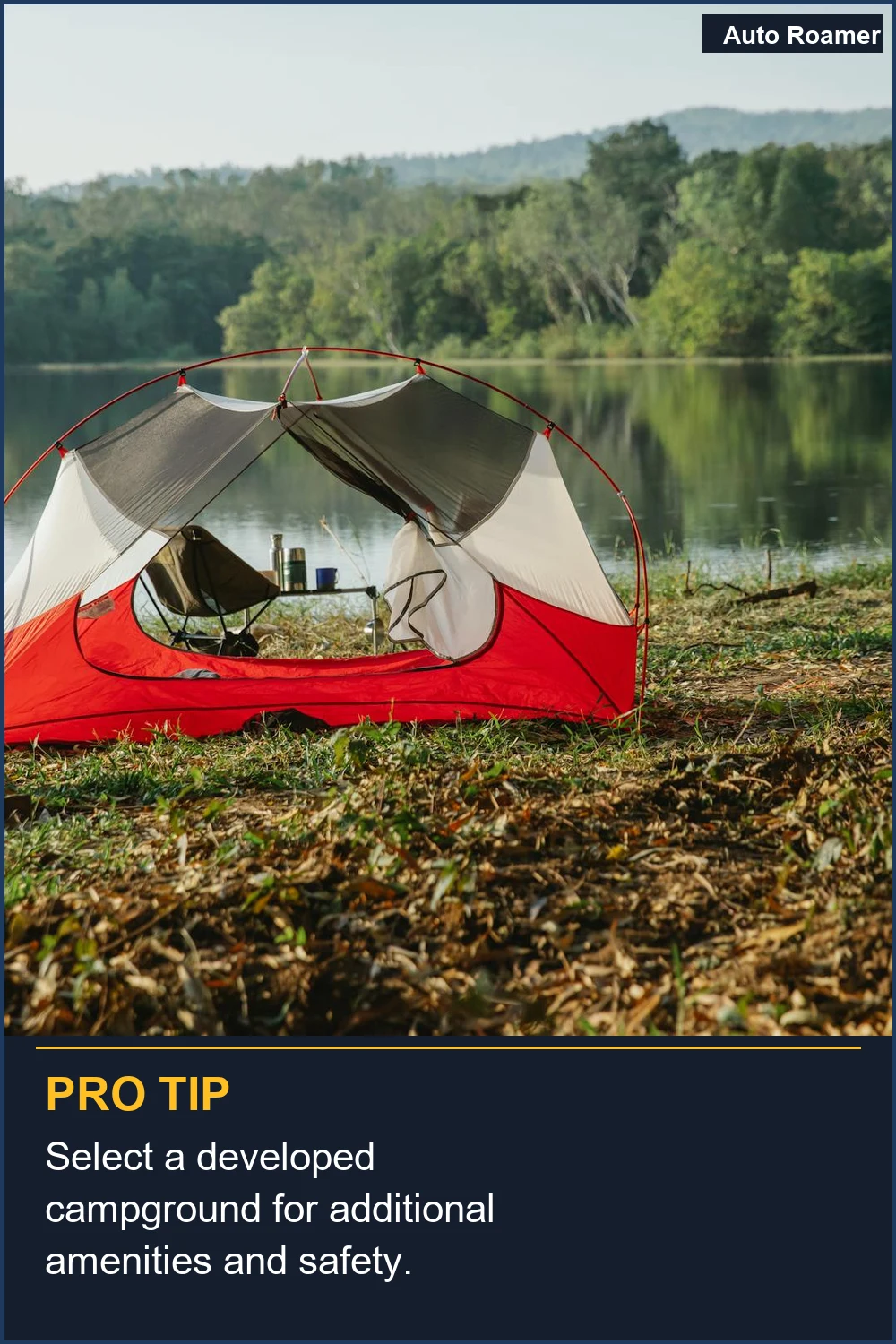 Select a developed campground for additional amenities and safety.