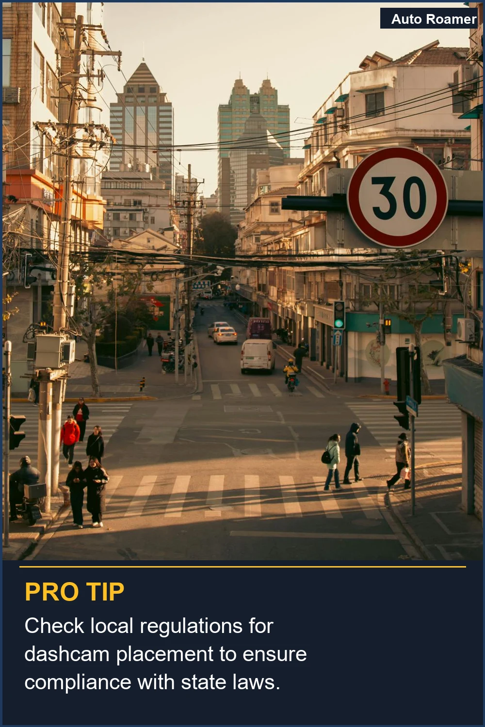 Check local regulations for dashcam placement to ensure compliance with state laws.