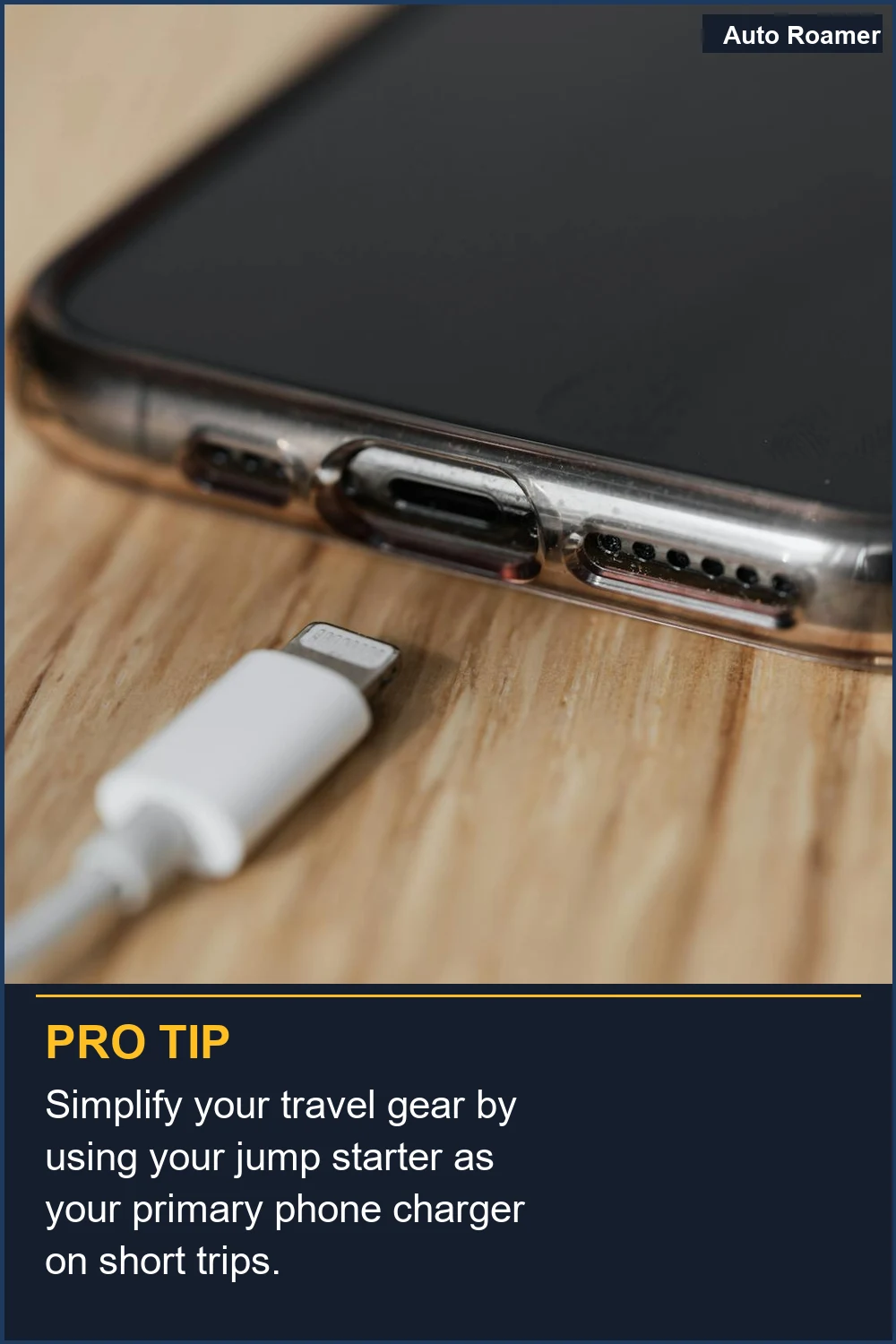 Simplify your travel gear by using your jump starter as your primary phone charger on short trips.