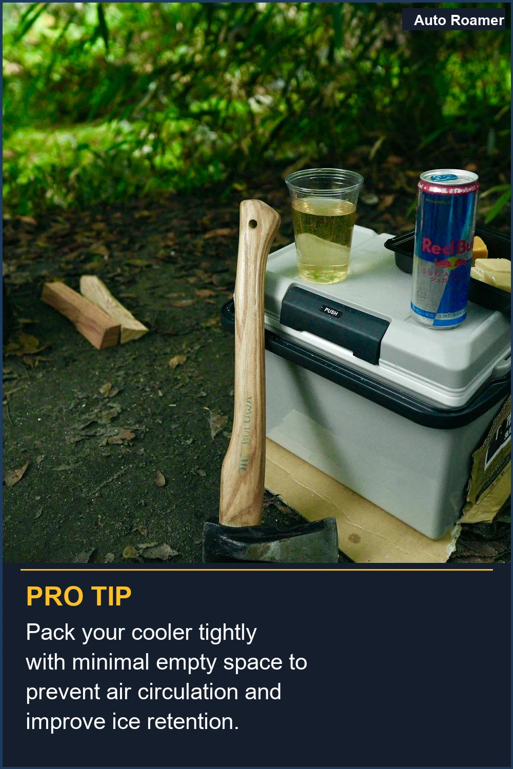 Pack your cooler tightly with minimal empty space to prevent air circulation and improve ice retention.