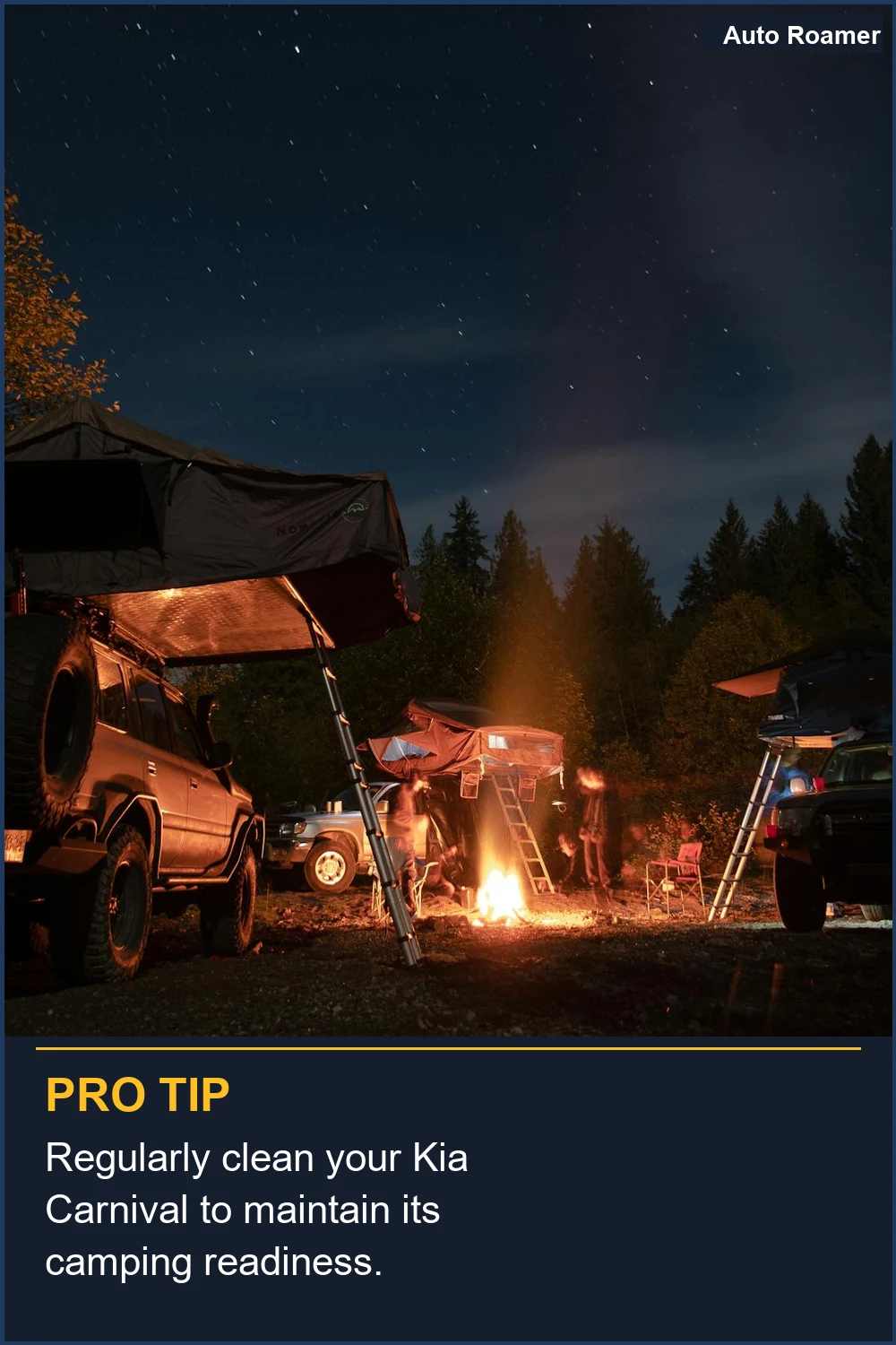 Regularly clean your Kia Carnival to maintain its camping readiness.