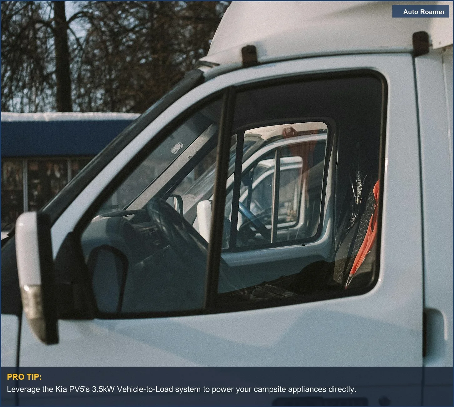 Row of sleek camper vans, highlighting the potential for Kia PV5 electric van conversions.