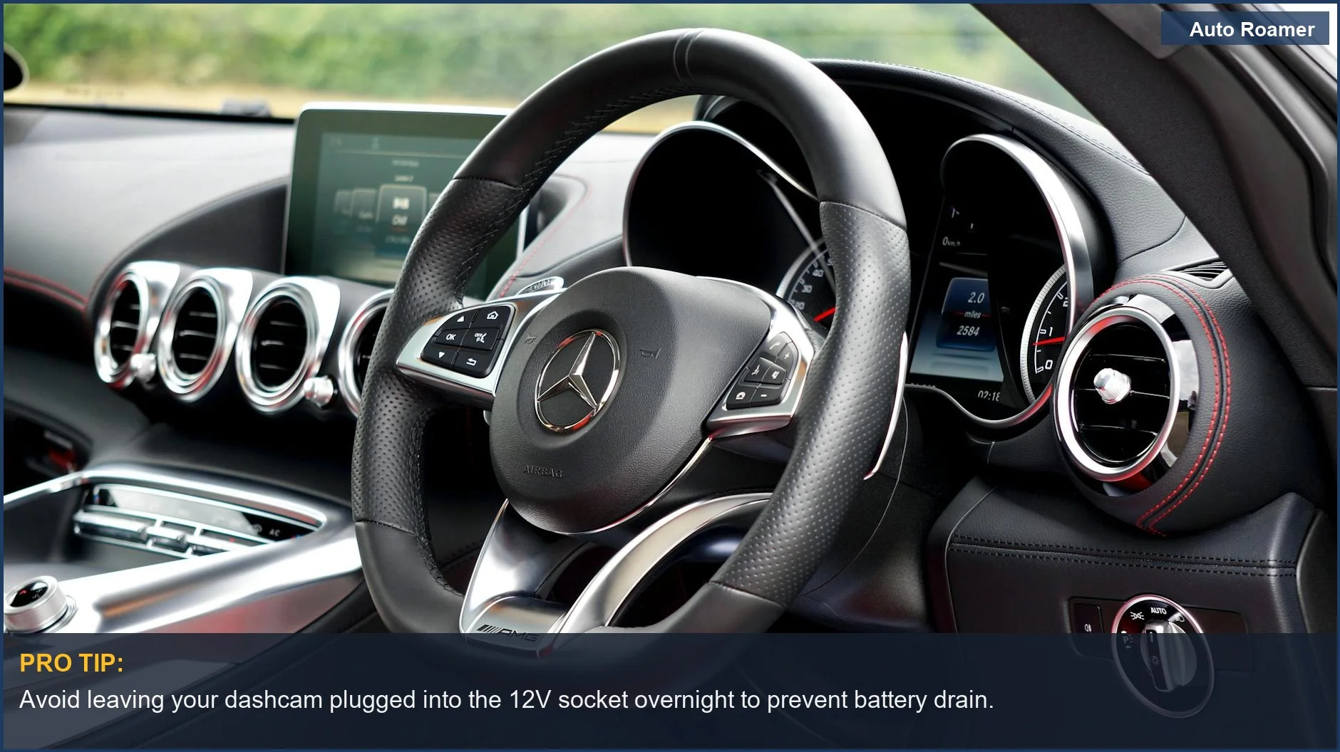 Close-up of a car's 12V socket, a common but sometimes unreliable dashcam power source.