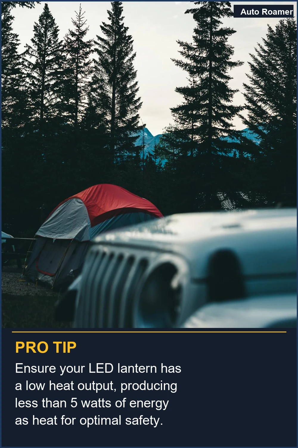 Ensure your LED lantern has a low heat output, producing less than 5 watts of energy as heat for optimal safety.