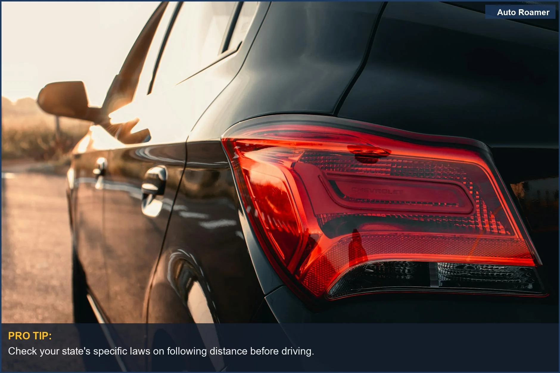 Close-up of a black car's taillight at sunset, symbolizing legal consequences.