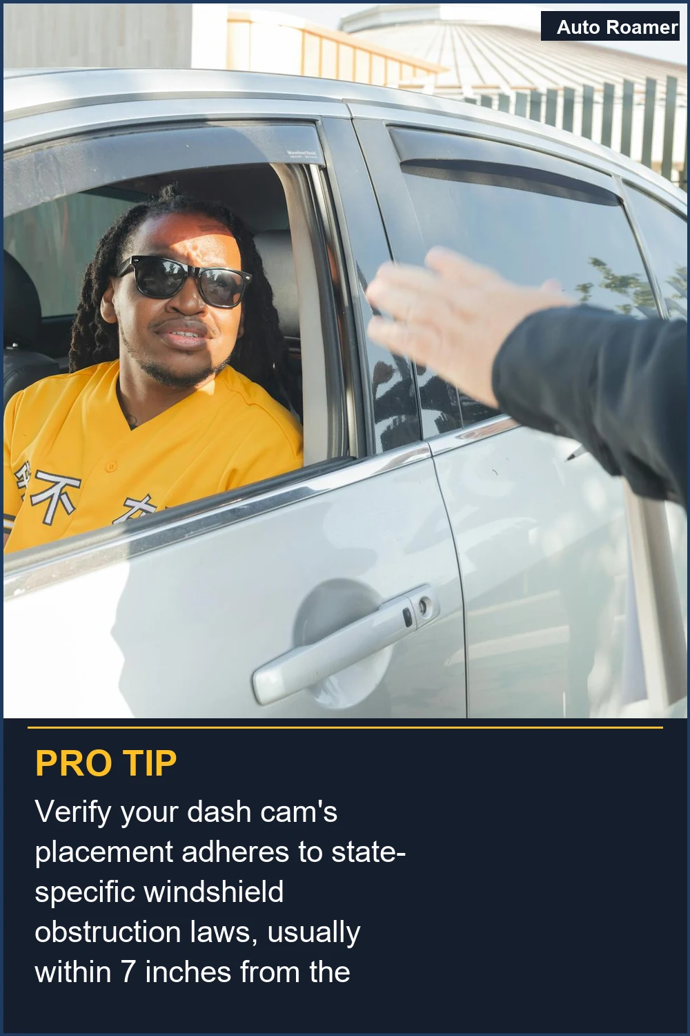 Verify your dash cam's placement adheres to state-specific windshield obstruction laws, usually within 7 inches from the top.