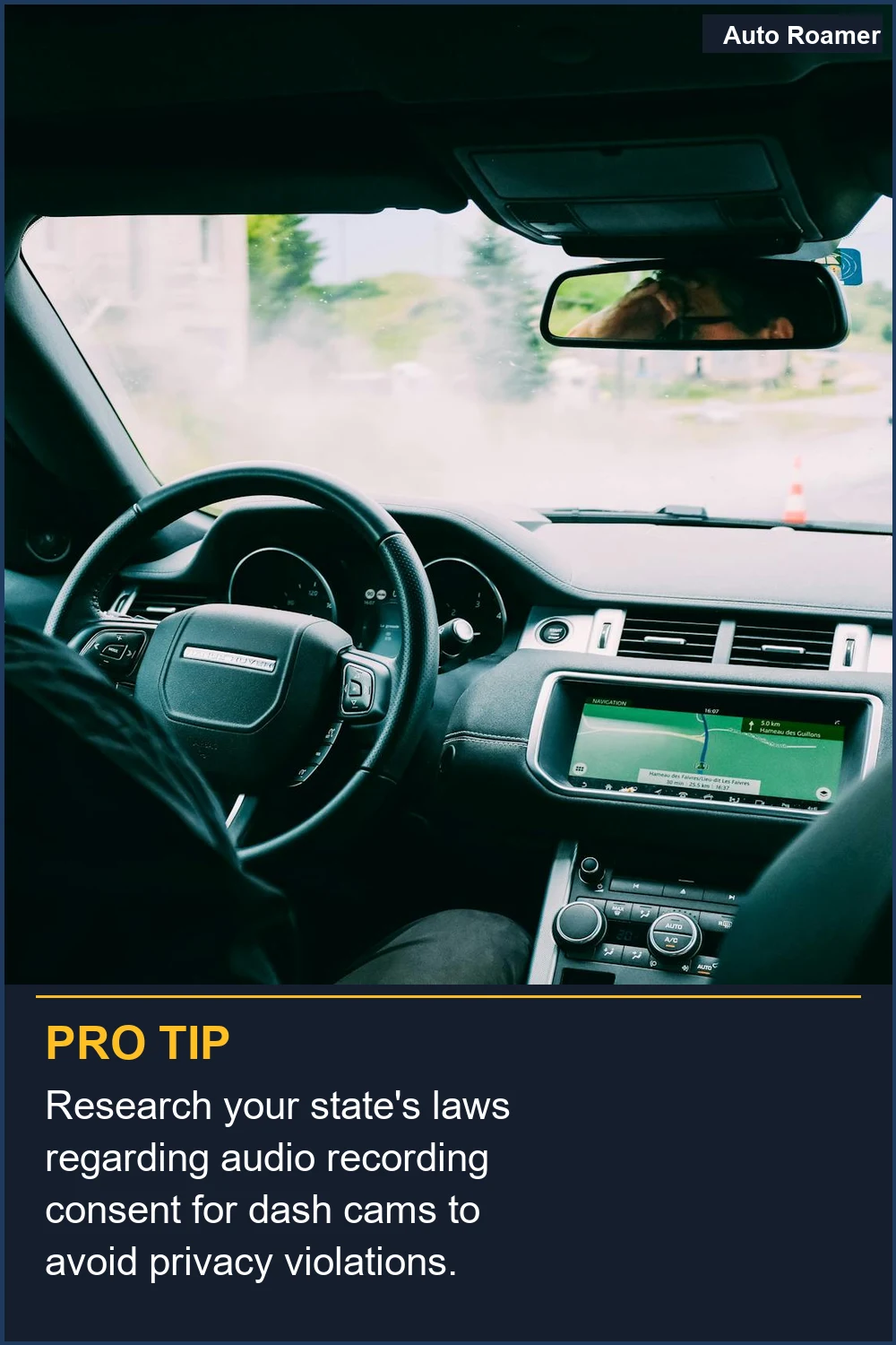 Research your state's laws regarding audio recording consent for dash cams to avoid privacy violations.