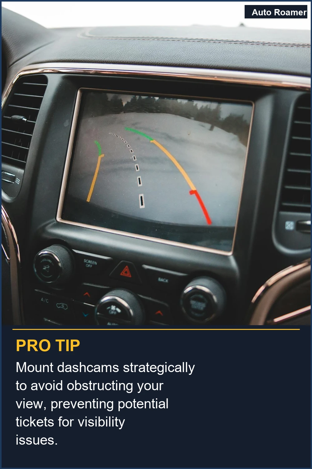 Mount dashcams strategically to avoid obstructing your view, preventing potential tickets for visibility issues.