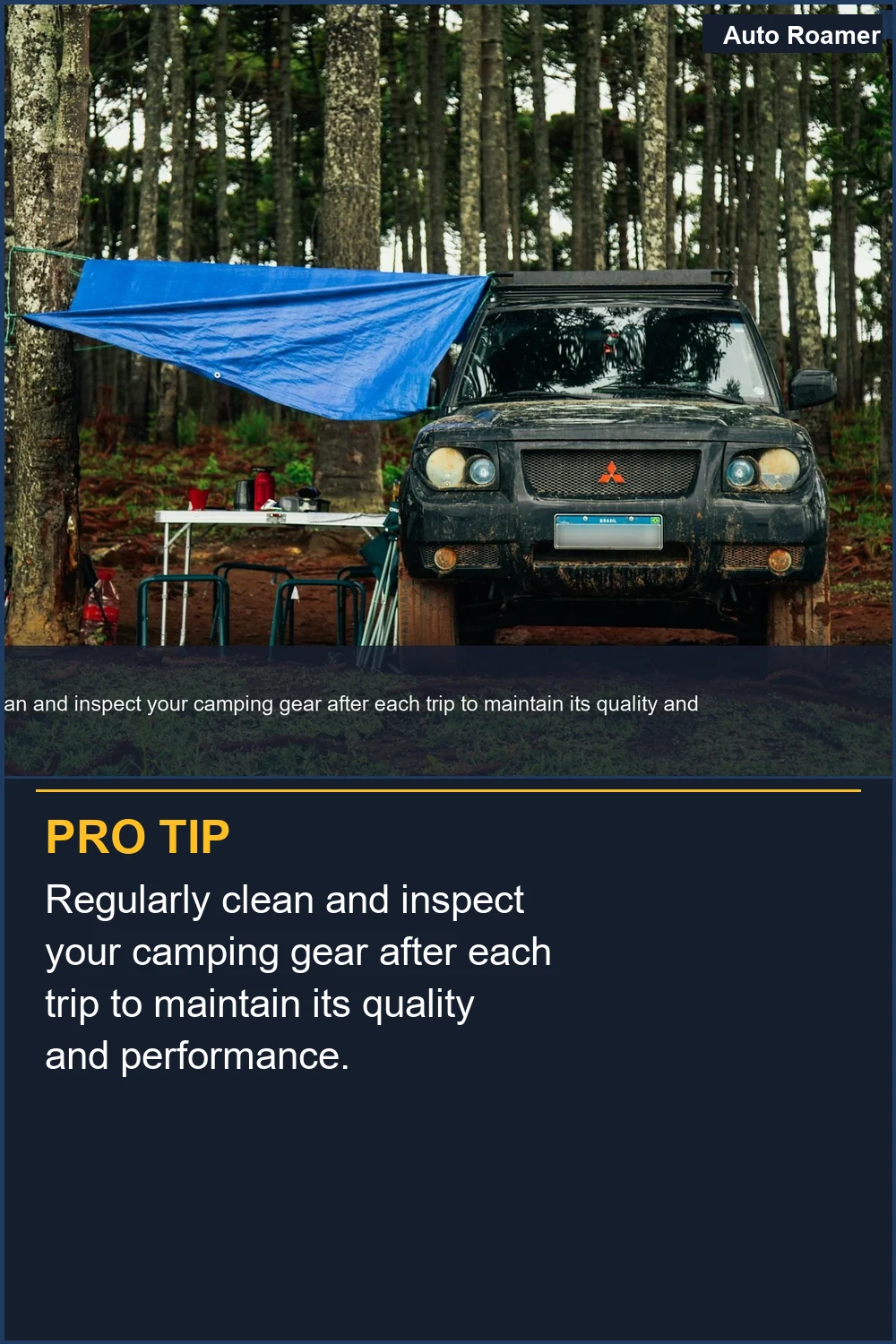 Regularly clean and inspect your camping gear after each trip to maintain its quality and performance.