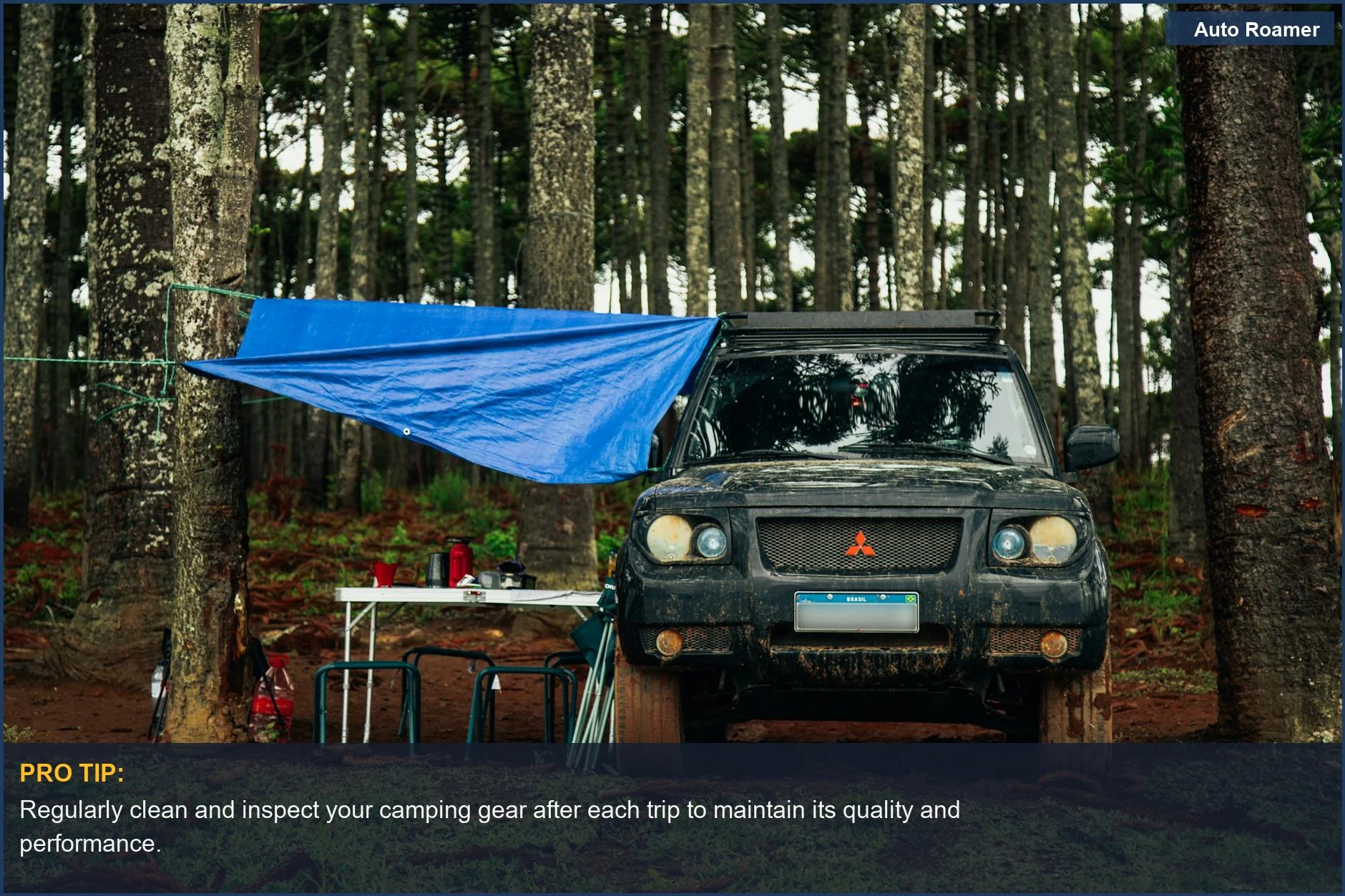 Rugged Lexus GX 550 parked in clearing with camping table and tarp