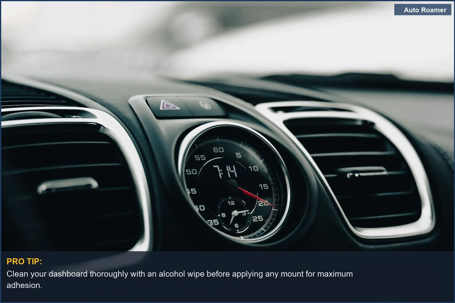 Modern car dashboard with textured plastic, ideal for a secure vinyl dashboard mount.