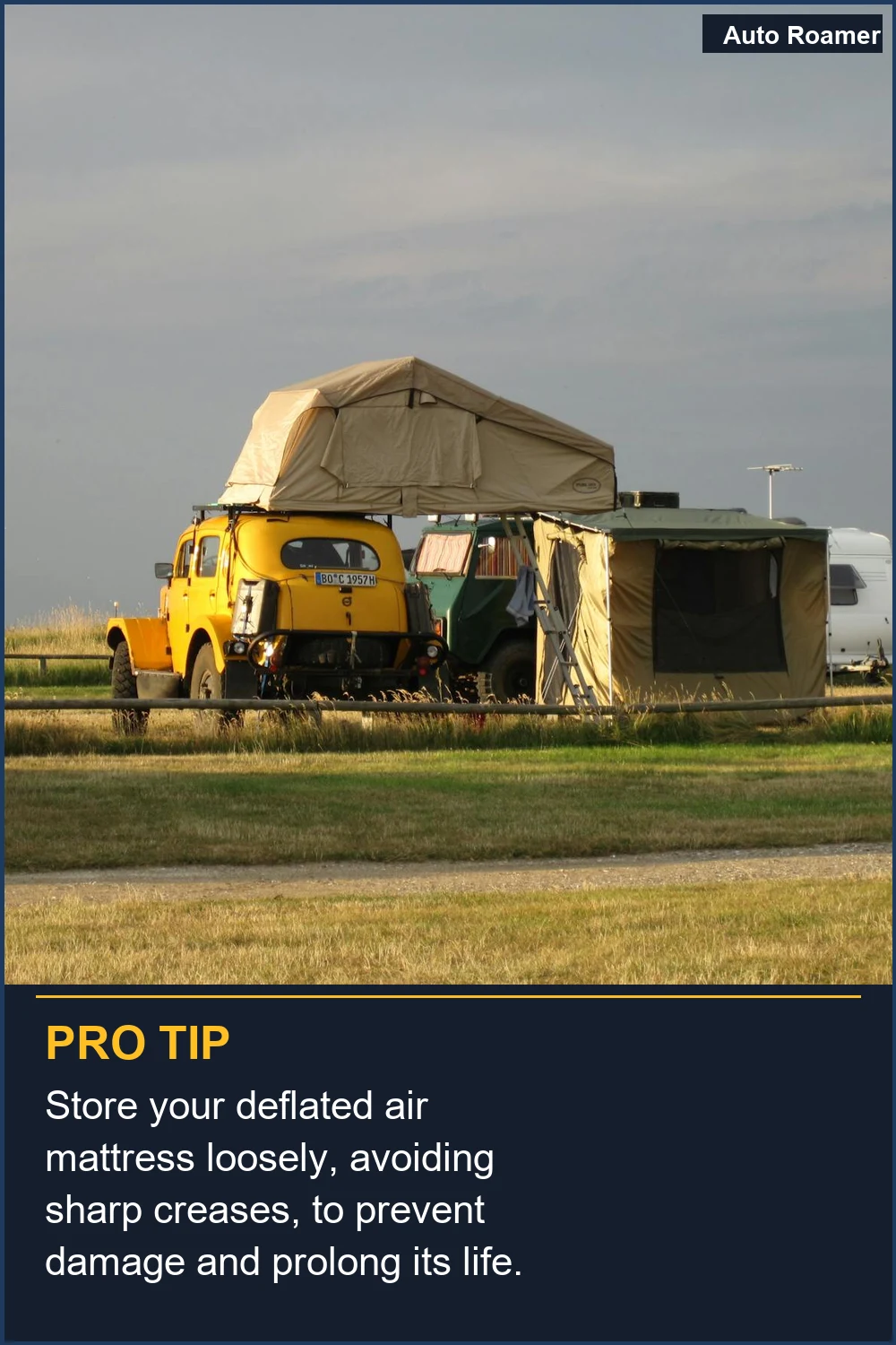 Store your deflated air mattress loosely, avoiding sharp creases, to prevent damage and prolong its life.