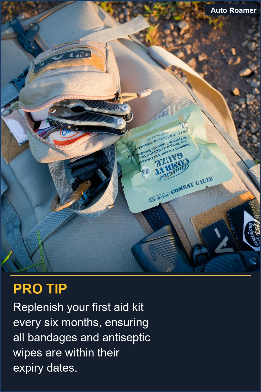 Replenish your first aid kit every six months, ensuring all bandages and antiseptic wipes are within their expiry dates.