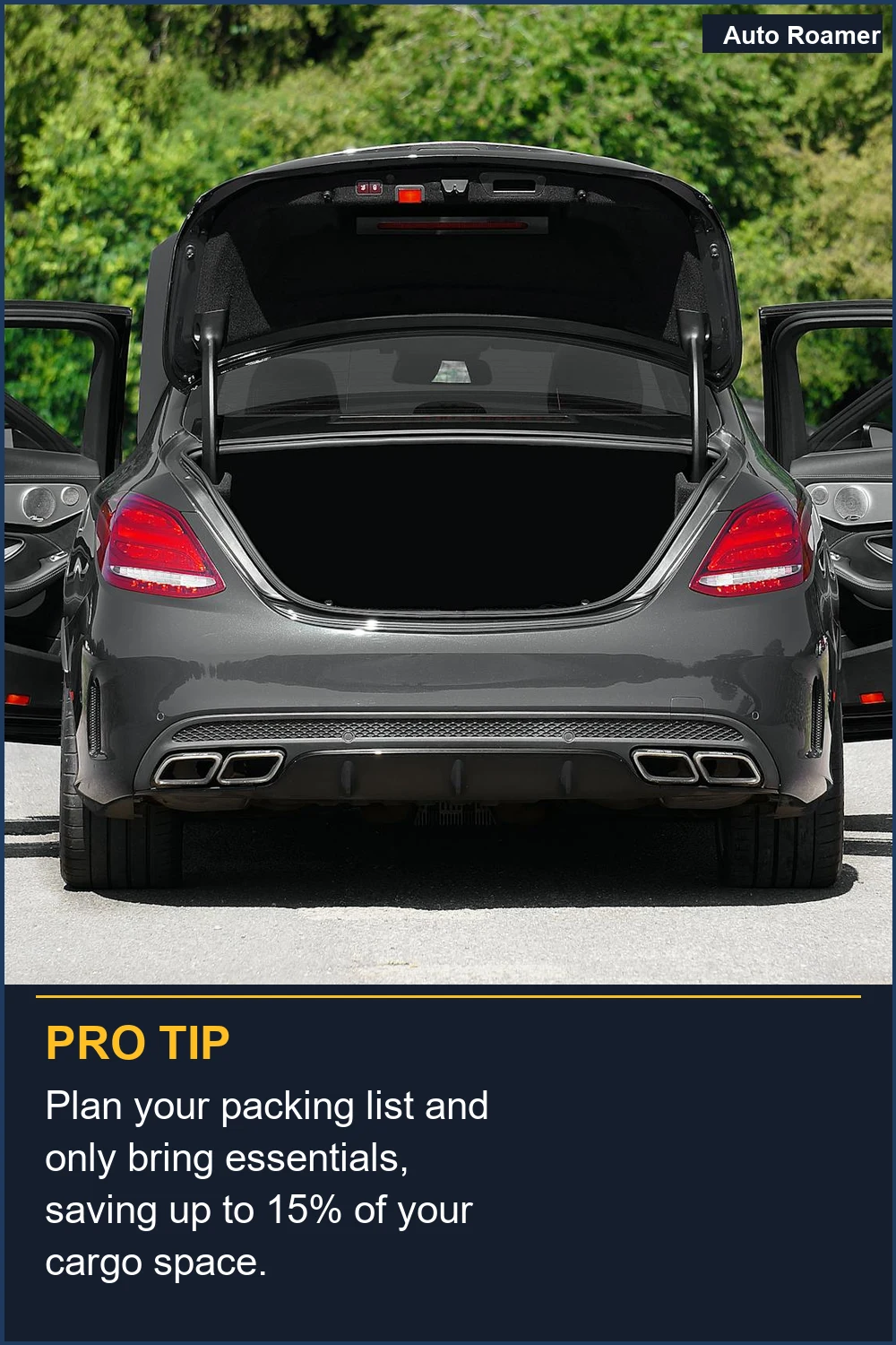 Plan your packing list and only bring essentials, saving up to 15% of your cargo space.