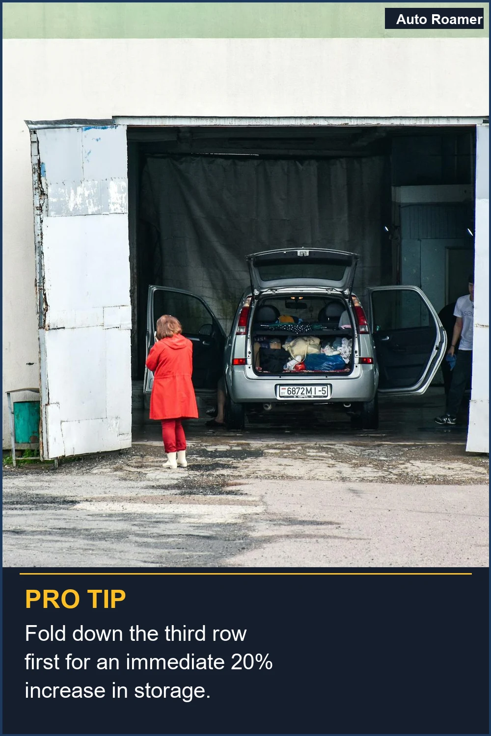 Fold down the third row first for an immediate 20% increase in storage.