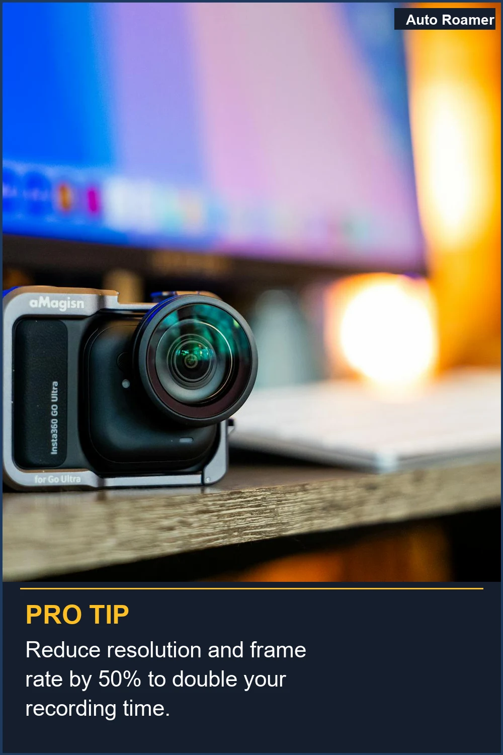 Reduce resolution and frame rate by 50% to double your recording time.
