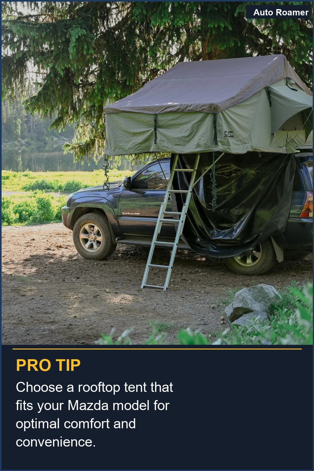 Choose a rooftop tent that fits your Mazda model for optimal comfort and convenience.