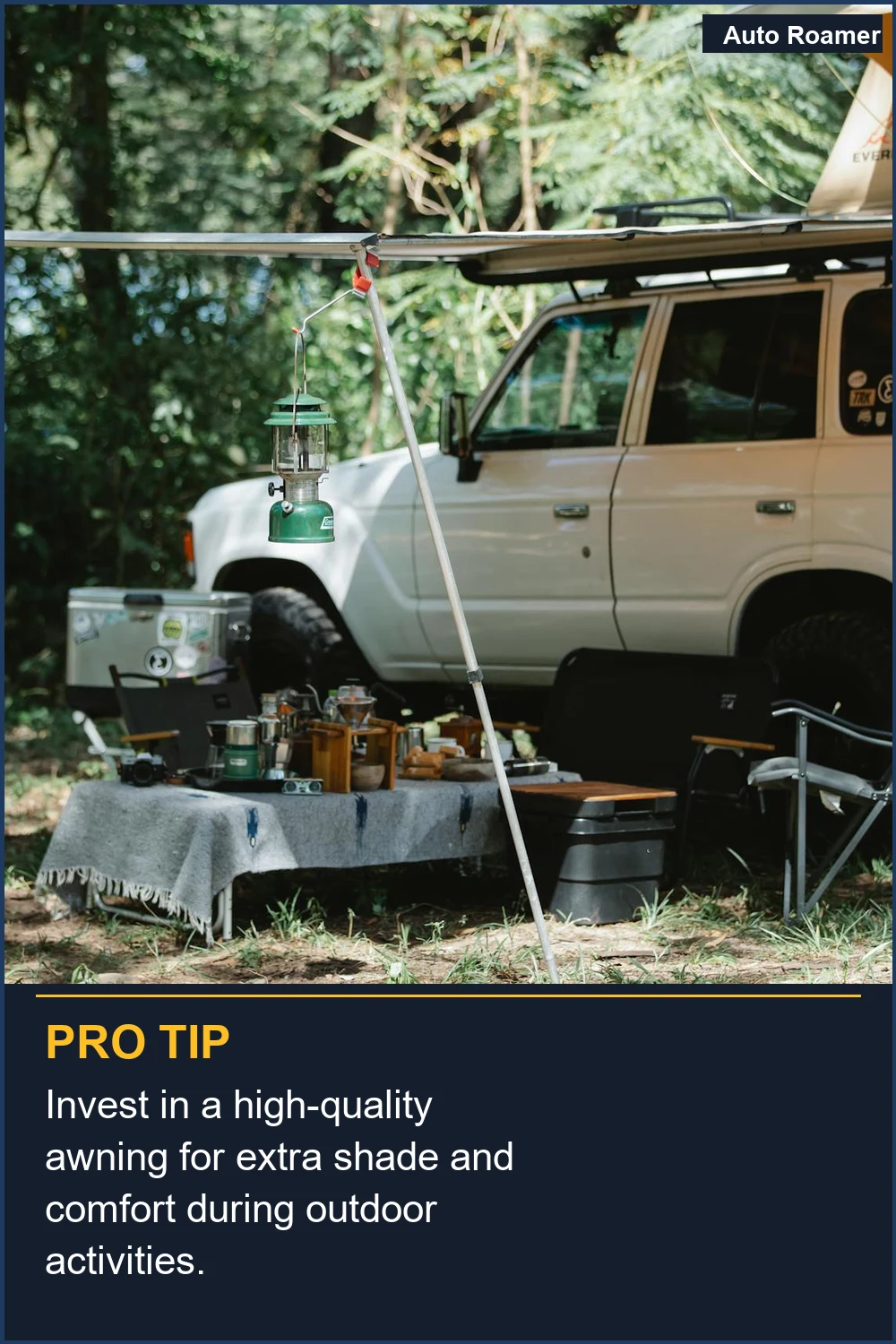 Invest in a high-quality awning for extra shade and comfort during outdoor activities.