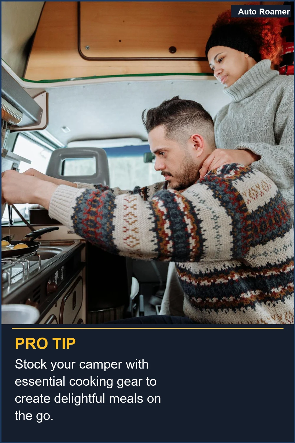 Stock your camper with essential cooking gear to create delightful meals on the go.