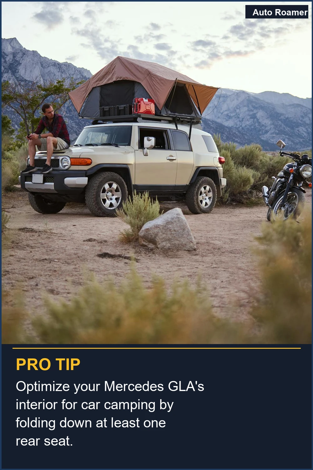 Optimize your Mercedes GLA's interior for car camping by folding down at least one rear seat.