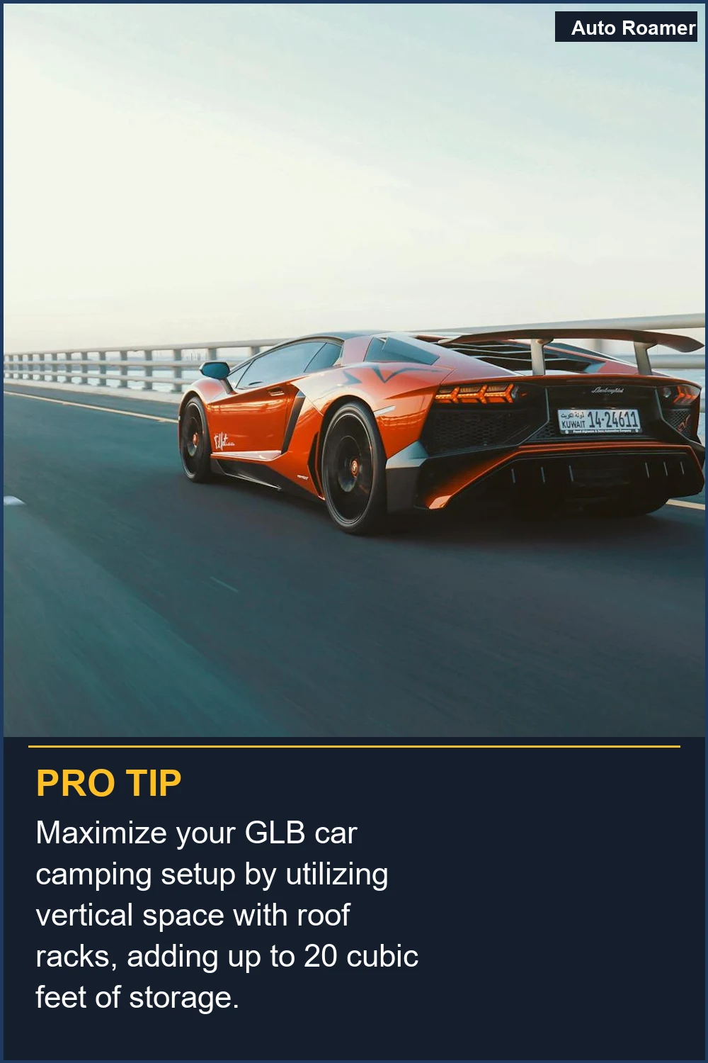 Maximiza tu configuración de acampada en coche con el GLB utilizando el espacio vertical con portaequipajes, añadiendo hasta 20 pies cúbicos de almacenamiento.