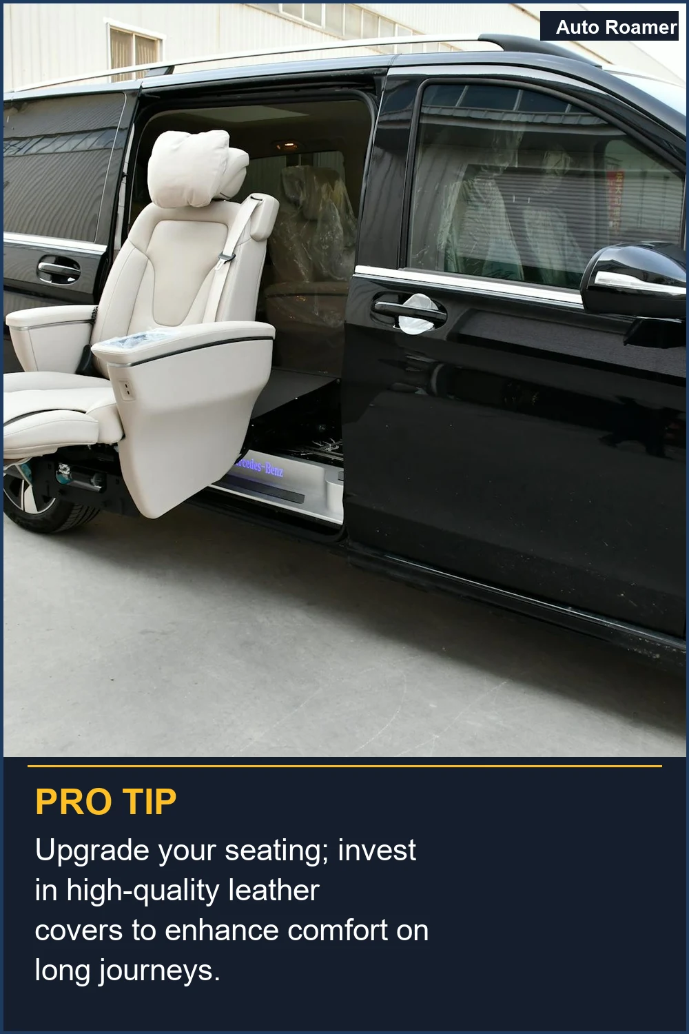 Upgrade your seating; invest in high-quality leather covers to enhance comfort on long journeys.