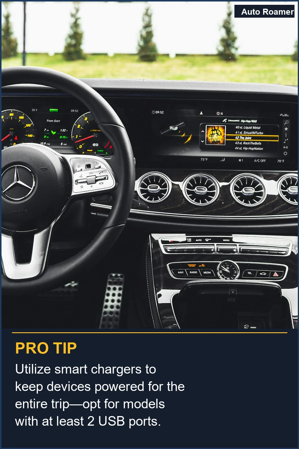 Utilize smart chargers to keep devices powered for the entire trip--opt for models with at least 2 USB ports.