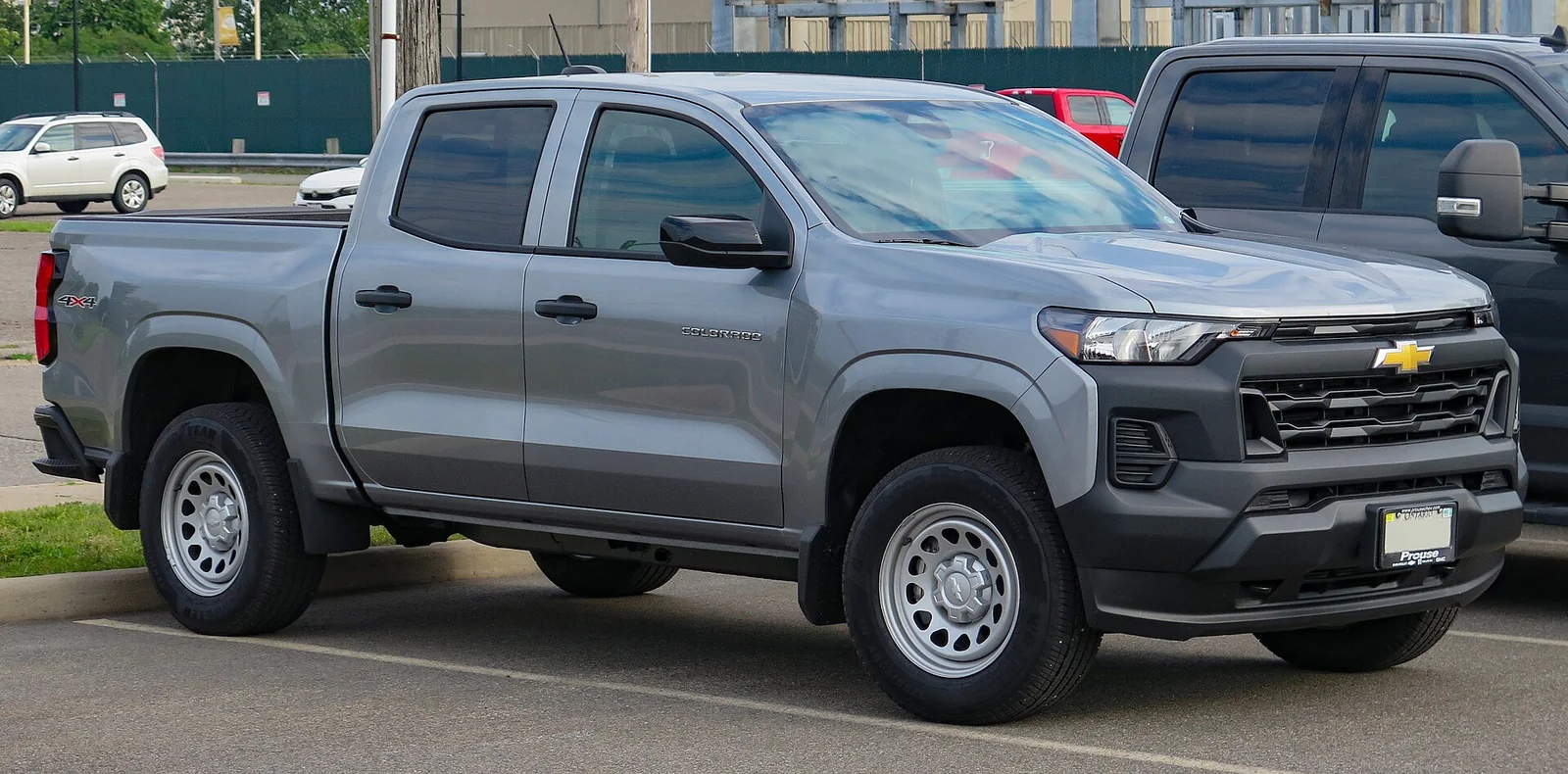 Silver 2023 Chevrolet Colorado WT crew-cab pickup truck