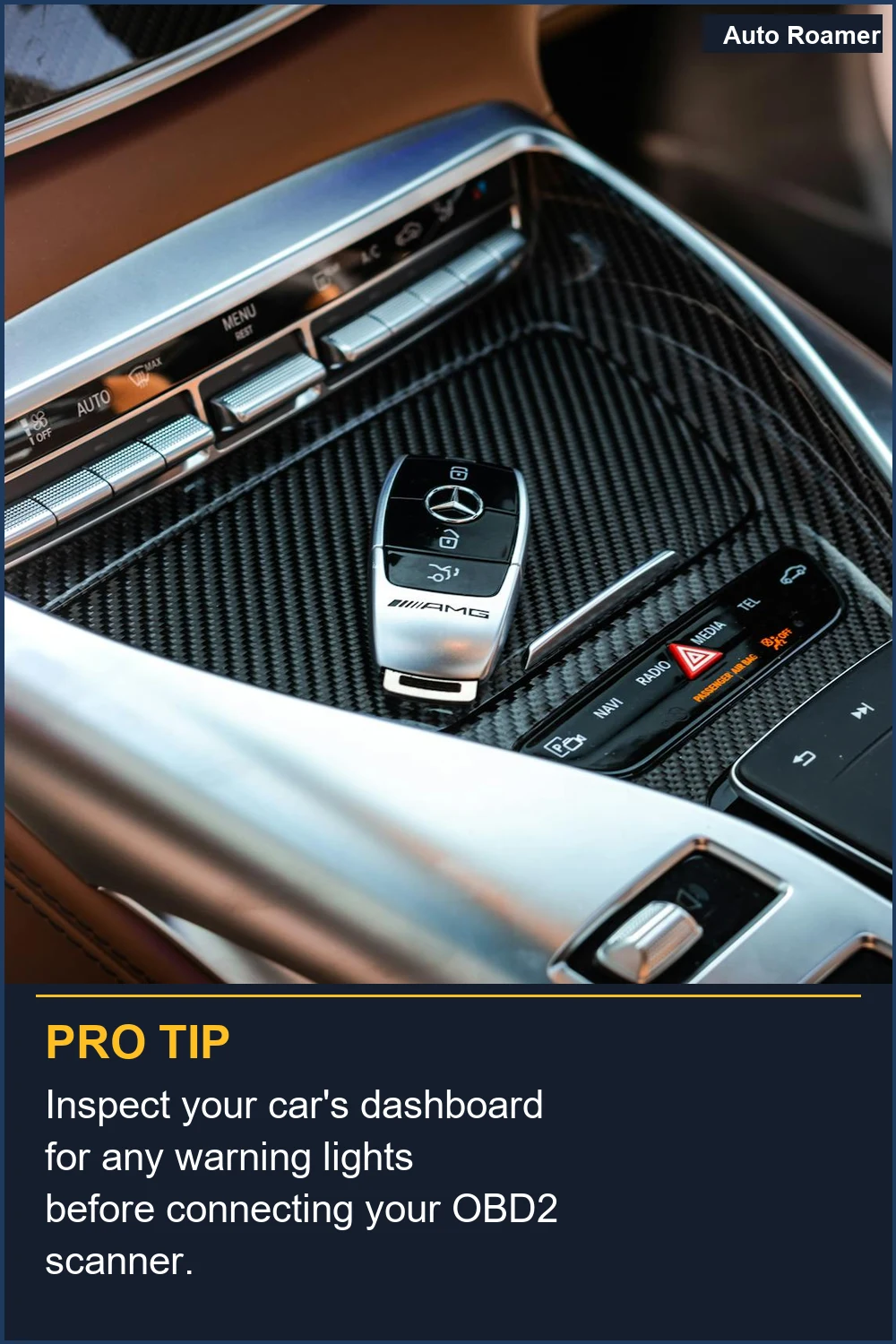 Inspecciona el salpicadero de tu coche en busca de luces de advertencia antes de conectar tu escáner OBD2.