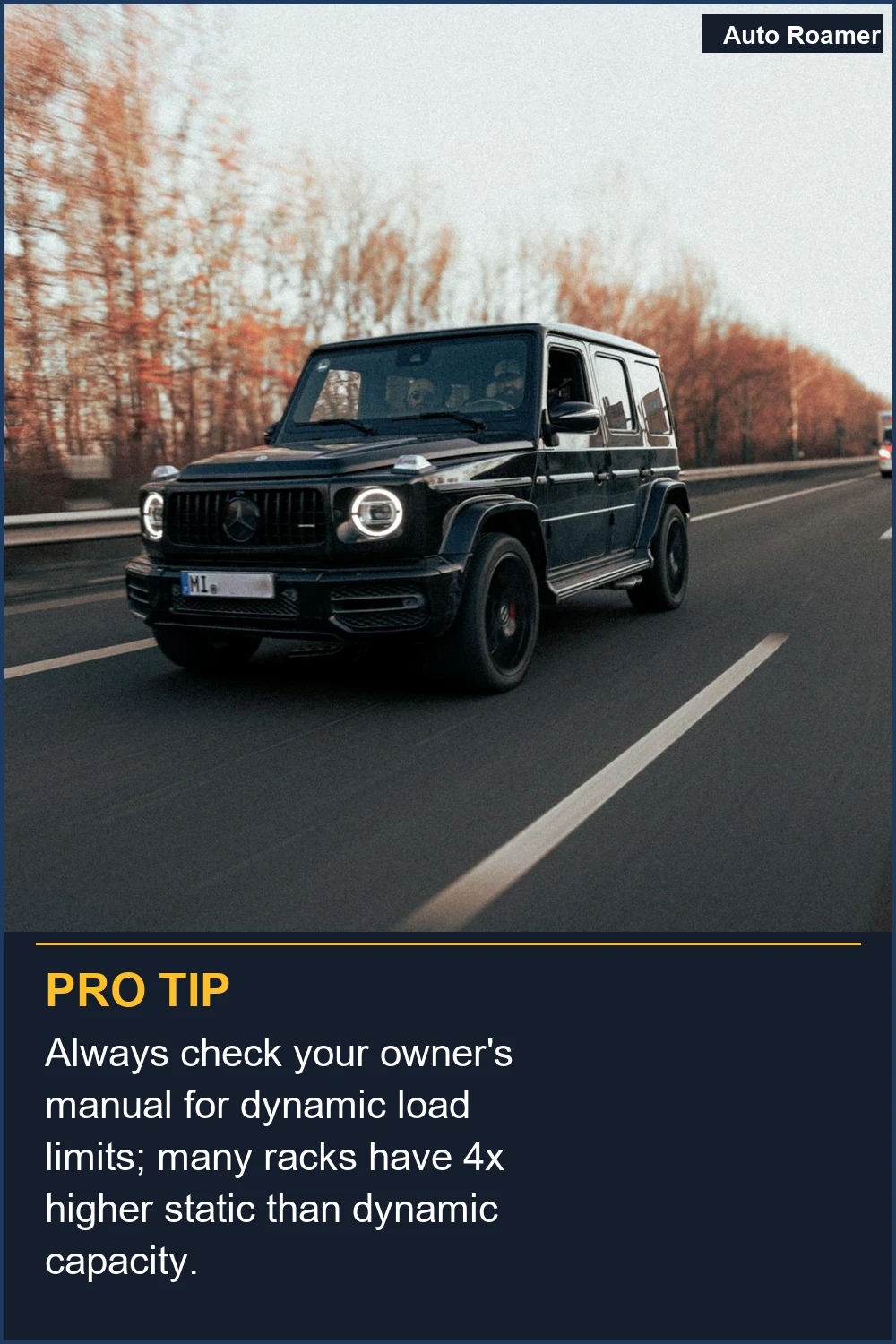 Always check your owner's manual for dynamic load limits; many racks have 4x higher static than dynamic capacity.