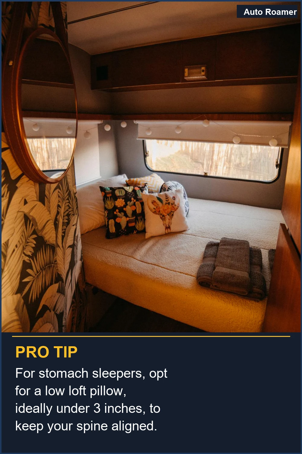 For stomach sleepers, opt for a low loft pillow, ideally under 3 inches, to keep your spine aligned.