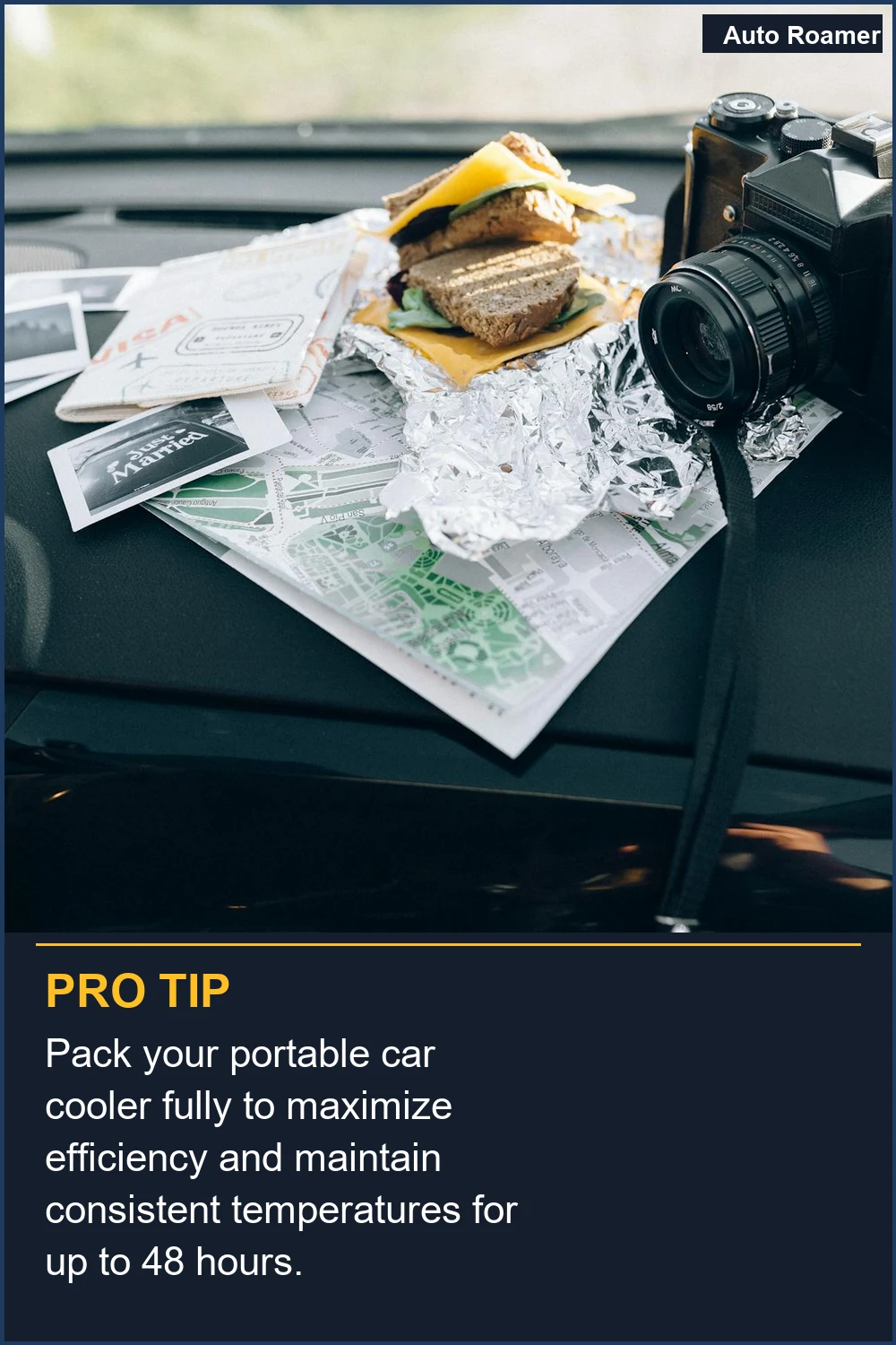Pack your portable car cooler fully to maximize efficiency and maintain consistent temperatures for up to 48 hours.