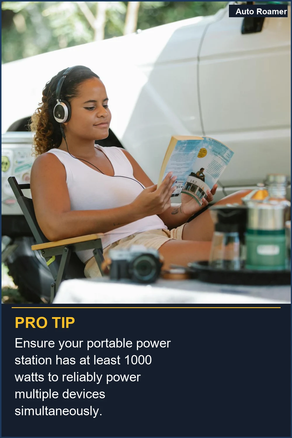 Ensure your portable power station has at least 1000 watts to reliably power multiple devices simultaneously.