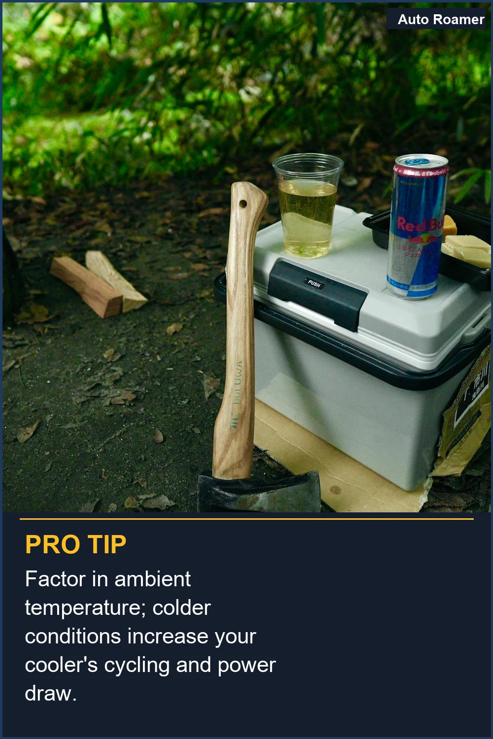 Factor in ambient temperature; colder conditions increase your cooler's cycling and power draw.