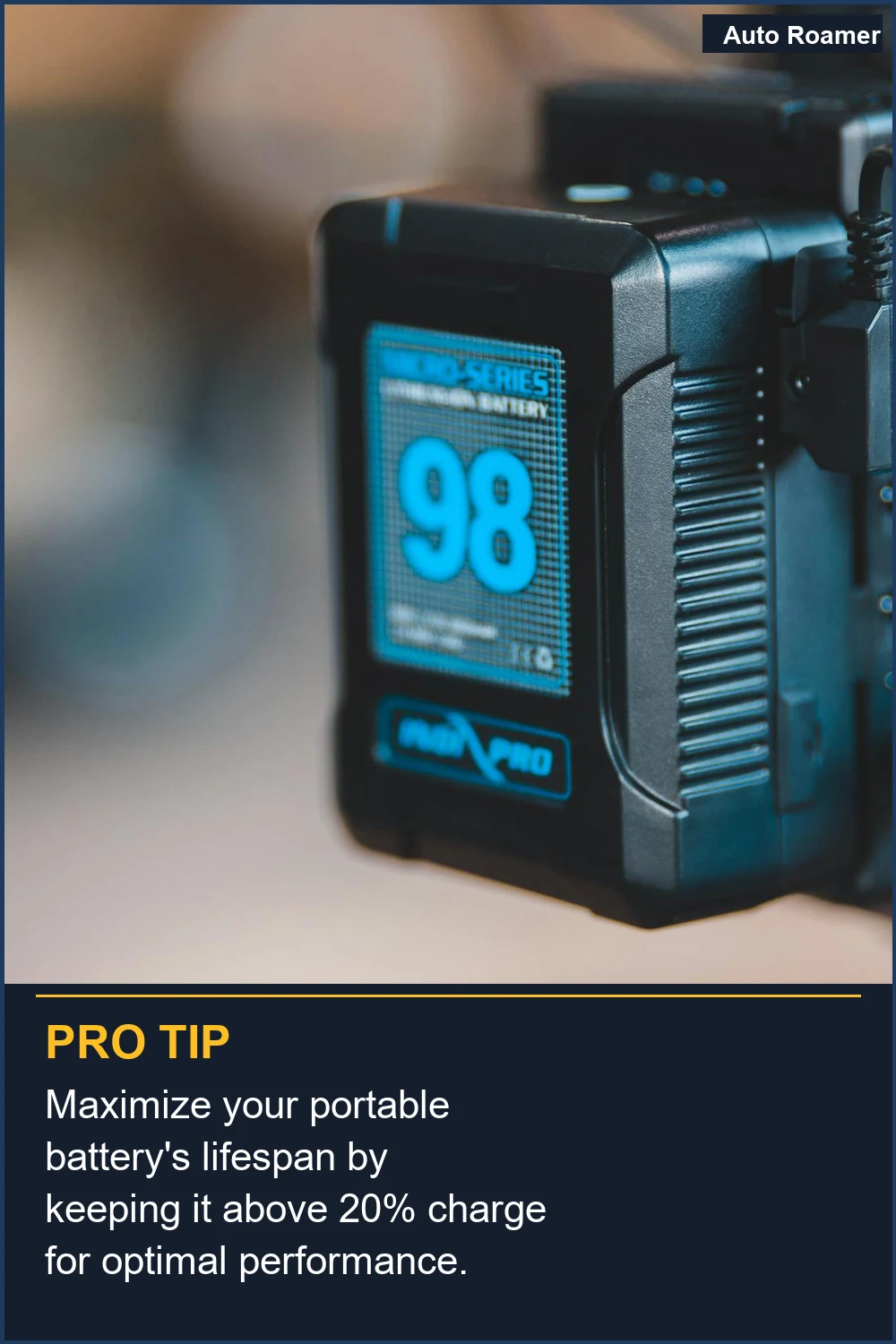 Maximize your portable battery's lifespan by keeping it above 20% charge for optimal performance.