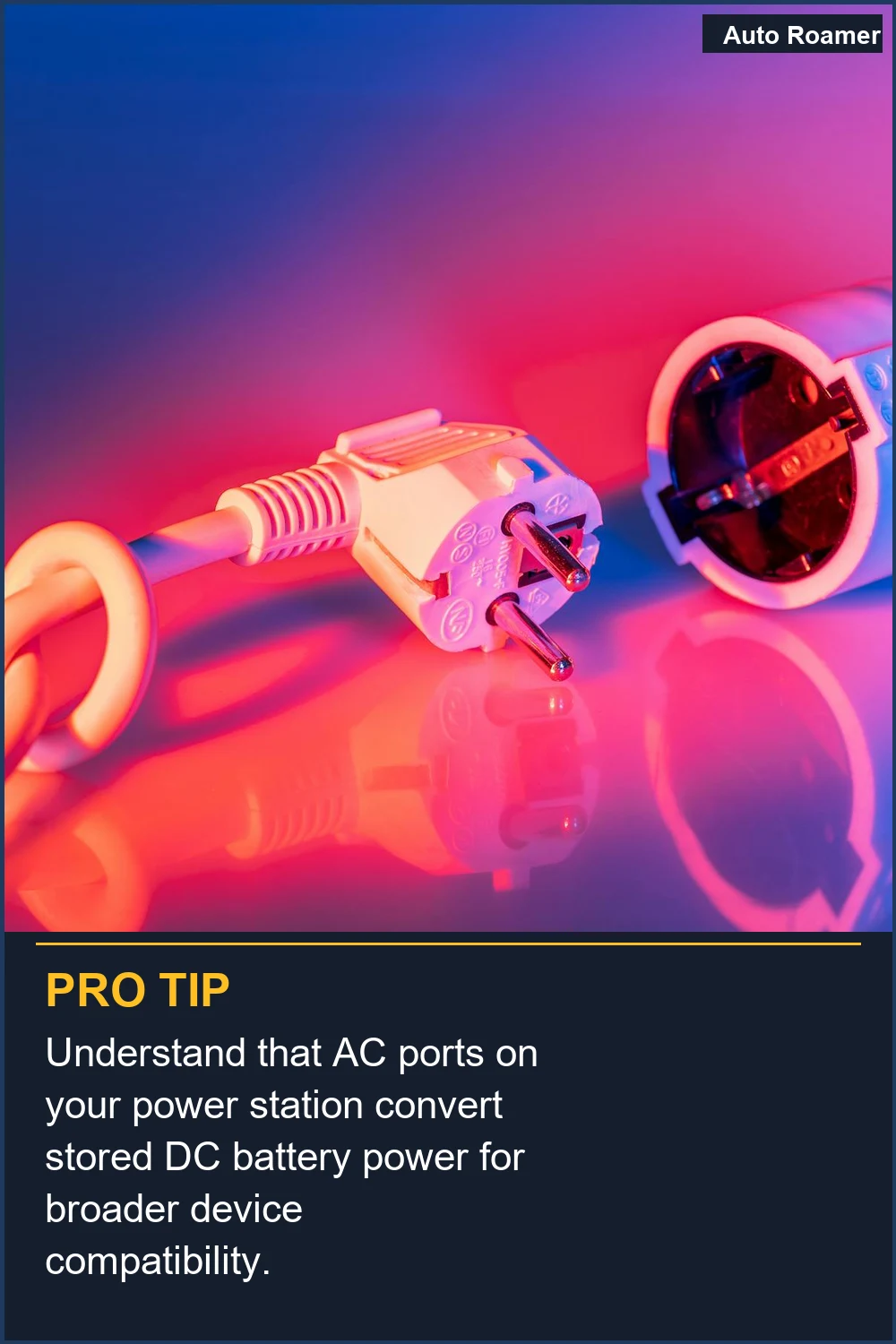 Understand that AC ports on your power station convert stored DC battery power for broader device compatibility.
