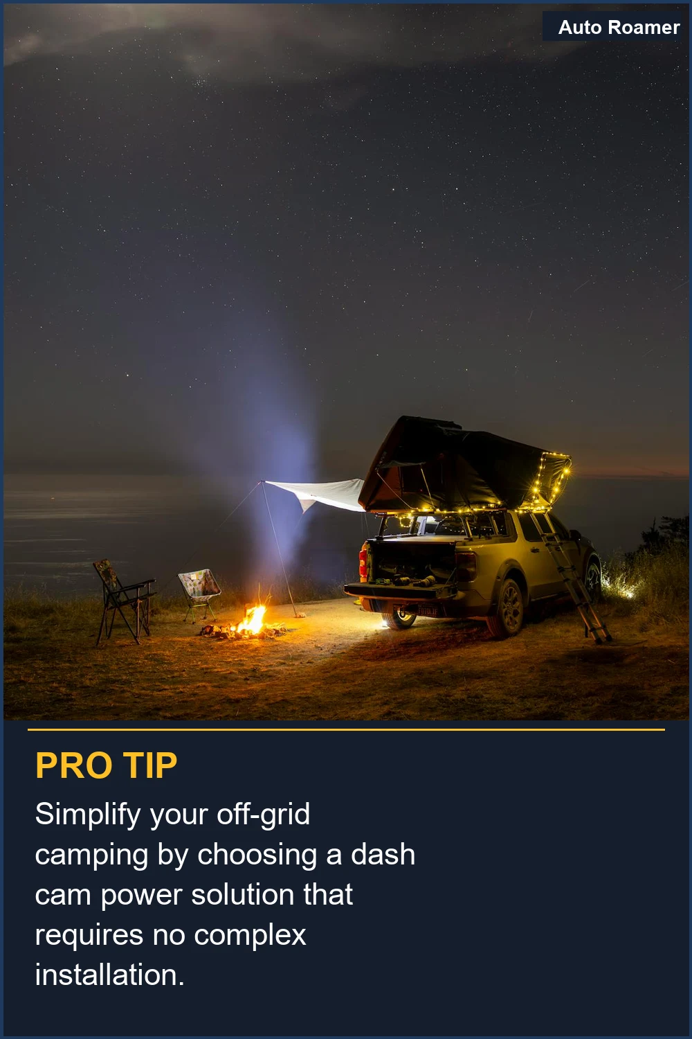 Simplify your off-grid camping by choosing a dash cam power solution that requires no complex installation.